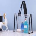 Clear PVC Tote Bag Handbag Lightweight Top Handle Shopping Shopping Bag. 