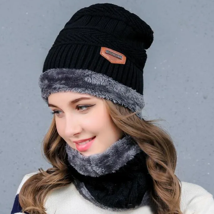 Winter%20Beanie%20Hat%20Scarf%20Set%20Warm%20Knit%20Hat%20Thick%20Fleece%20Lined%20Skull%20Cap%20for%20Men%20Women%20-%20Image%202
