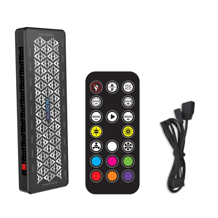 ALSEYE%205V%203pin%20Fan%20Hub%20ARGB%20PWM%204pin%201%20To%209%20Ports%20Splitter%20SATA%20Power%20Magnetic%20Suction%20ARGB%20Fan%20Controller%20for%20PC%20Case%20-%20Image%204