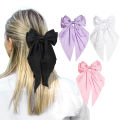 Hair Bows for Girls Ribbons Pink/White/Black Bow Girls Ribbon Hair Accessories for Woman Simple Satin Solid Spring Clip Hair Pin. 