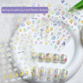 Spring Oil Painting Flower Nail Stickers 5D Relief Nail Art Stickers Decals Manicure Charms Adhesive Nail Stickers Yao Store.
