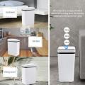 Bathroom Touchless Trash Can 12L Automatic Touch Free Waste Bin With Lid Waterproof Smart Garbage Bin For Narrow Area Bedroom.