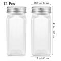 BESTONZON 12PCS Spice Jars Square Glass Containers Seasoning Bottle Kitchen and Outdoor Camping Condiment Containers. 