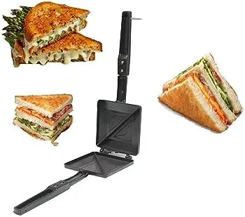 Sandwich Toaster Non-Stick Gas Sandwich Maker Iron Handle Griller