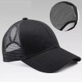 Black Colored Half Net Fashionable Style Caps for Men. 