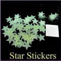 Pack of 100 - Fluorescent Night Glowing Stars Wall Sticker Baby Room Window Ceiling Decor Sticker. 