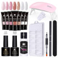 Poly UV Gel Kit All for Manicure Gel Nail Extension Set Slip Solution Builder Acrylic Gel Polish Nail Art Tool Design Fingertips.