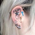 16g Bar Pircing Earrings Straight Rod Industrial Piercings Surgical Steel Ear Mujer Cartilage Helix Ear Lobe Star Ear-Studs Y2K.