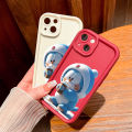 Jizetin for Samsung A73 5G Back Cover Blue Machine Cat Ladder Camera Soft Rubber Mobile Phone Case.