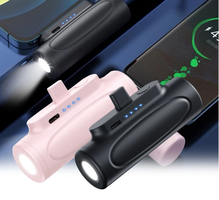 5000mAh Mini 2 in 1 Power Bank Wireless Portable Charging LED Power Light Emergency Flashlight For 13Pro Max/12 Mini/12 Pro