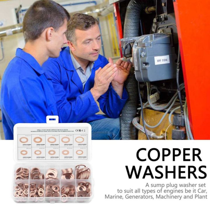 200Pcs%20Solid%20Copper%20Washer%20Flat%20Ring%20Sump%20Plug%20Oil%20Seal%20Assorted%20Set%20Box%20-%20Copper%20color%20200Pcs%20-%20Image%204
