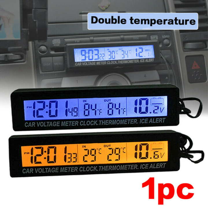 【Expert Recommended】 Car Car Clock Voltmeter Electronic Clock Two-color ...