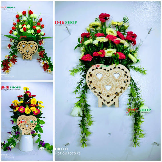 Artificial wooden hanging flower tob 14 inc by jime shops