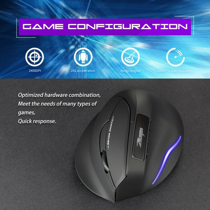 ZELOTES%20F26%20Computer%20Mice%206%20Buttons%202.4GHZ%20Wireless%20Gaming%20Mouse%202400%20DPI%20Adjustable%20Ergonomic%20for%20Game%20Professional%20Players%20-%20Image%202