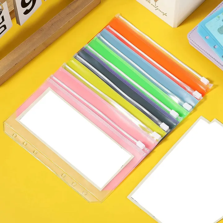 ZOROOM%2028%20Pieces%20Binder%20Pockets%20A6%20Size%206%20Holes%20Binder%20Zipper%20Folders%20Waterproof%20PVC%20Loose%20Leaf%20Bags%20for%206-Ring%20Binder%20Notebook%20-%20Image%203