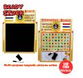 Writing Board Multipurpose Double-Sided Magnetic Wooden Writing Drawing Board. 