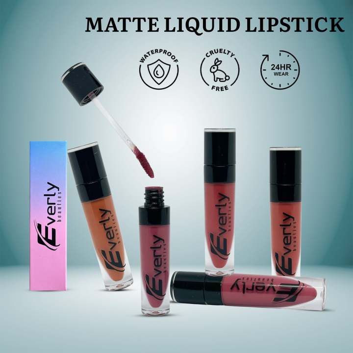 Everly%20Beauties%20Waterproof%20Matte%20Long%20Lasting%20Liquid%20Lipstick%20-%20Blushing%20-%20Image%202