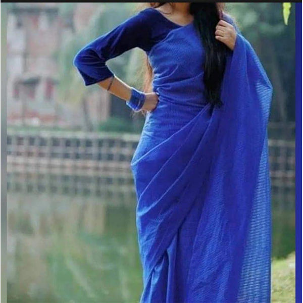 Half Silk Than Saree(blue)