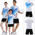 Badminton Clothes Outfit Men's Summer Short-Sleeved Sports Training Wear Children's Badminton Clothing Clothes Table Tennis Clothing Racing Suit. 
