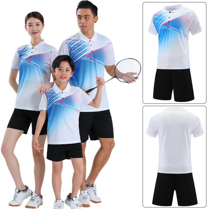 Badminton%20Clothes%20Outfit%20Men's%20Summer%20Short-Sleeved%20Sports%20Training%20Wear%20Children's%20Badminton%20Clothing%20Clothes%20Table%20Tennis%20Clothing%20Racing%20Suit%20-%20Image%202