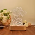 Custom Heart Shaped Balloon Night Light with Engraved Name or Message 3D Illusion Infinity Love Light For Couples Bedroom Deco. 