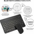 Wireless Keyboard and Mouse Set: Compact Bluetooth Keyboard (Rechargeable) with Matching Mouse. English Ergonomic Design for a Comfortable Experience on iPad, Tablets, Phones, Laptop, Android, iOS, and Windows. 