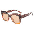 Oulaiou 5284 Leopard Print Butterfly Large Frame Sunglasses Women's Plain Glasses Men's Fashionable Catwalk European and American Cross-Border Sunglasses. 