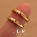 Original 18K Saudi gold pawnable Couple Letter Women's Adjustable Ring Jewelry Gifts Hypoallergic. 