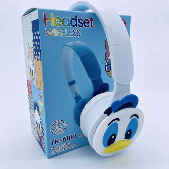 TK-688J Internet celebrity Donald Duck cartoon headset foldable bass heavy bass children's student headset bluetooth headset