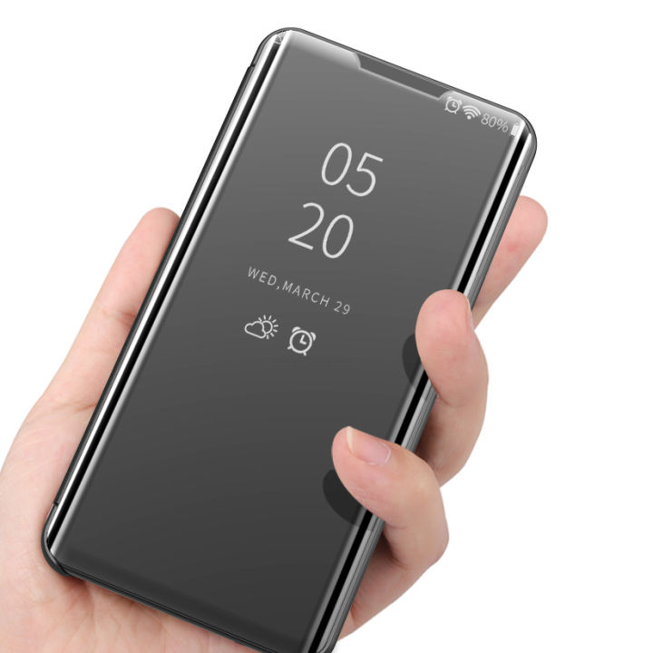 Smart%20Mirror%20Flip%20Phone%20Case%20For%20Samsung%20Galaxy%20A11%20View%20PU%20Leather%20Stand%20Protective%20Cover%20-%20Image%204