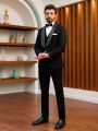 Handsome Black slim-fitting 3PCS Tuxedo Suit For men's 2024 Formal Occasions Wedding Suit Vest Coat Pants Wedding Cocktail. 