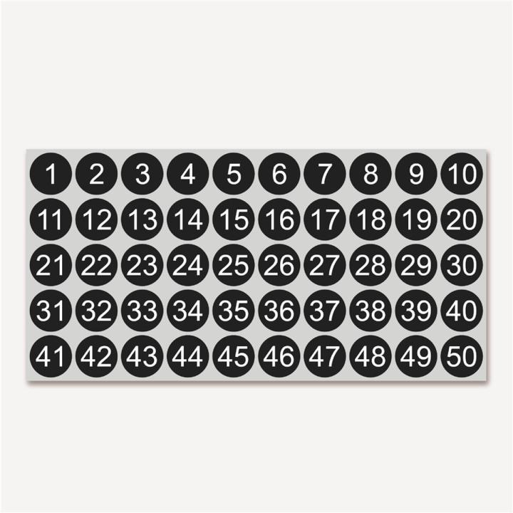 1 to 50 Number Stickers Consecutive Number Stickers 1 Inch Self-Adhesive Decal for Indoor and Outdoor Waterproof Labels Number Inventory Stickers for Inventory Storage Classification
