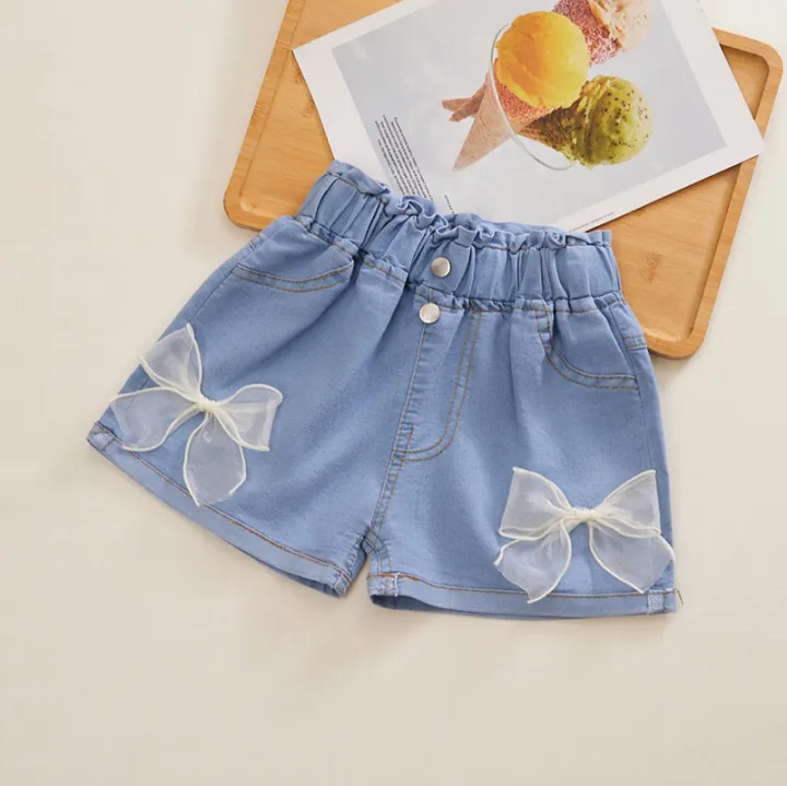 New%20Summer%20Children's%20Shorts%20Jeans%20Girls%20Solid%20Color%20Jeans%20Casual%20Loose%20Kids%20Pants%20Clothes%20Fashion%20Girl%20Pants%20Jeans%203-10%20Years%20-%20Image%203
