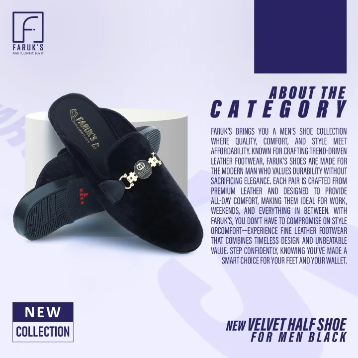 New%20Fashionable%20Velvet%20Half%20Shoe%20For%20Men%20Black%20-%20Image%204