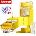 AMPCOM CAT7 RJ45 Connector with Load bar, Two-Piece Suit 10Gbps STP Modular Plug for cat7 CAT6A 23-26AWG Shielded Ethernet Cable. 