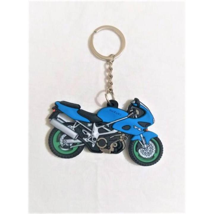 SUZUKI SF BIKE PVC Keychain Key ring Rubber Motorcycle Bike Car Collectible Gift New - Blue - Key Ring - Key Ring