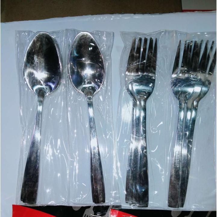 Stainless Steel 12pcs Spoon set. 6pcs spoon+6pc fork.