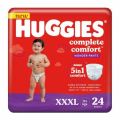 Huggies Complete Comfort Wonder Pants (XXXL) Triple Extra Large Size (17 Kgs+) 24 count, Baby Diaper Pants,.