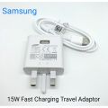 Samsung 3 Pin 15 Watt Fast Charger With Data Cable. 