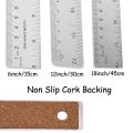 Metal Ruler with Cork Backing 6/12/18 Inch Ruler Set.