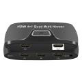 HDMI-COMPatible 4x1 Splitter-1 x 4x1 Quad Multi-Viewer
1 x  supply
1 x English User Manual-Black. 