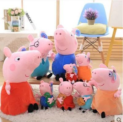 6pcs Cute Peppa Pig George Mummy Daddy Plush Toy Stuffed Doll Kids Fans Gift