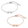 Charms Bow-Knot Shape Korean Silver Minimal Stainless Steel Womens Bracelet.