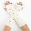 Knitted Winter Fingerless Gloves for Women Y2K Cute Long Sleeve Gloves Solid Color Hand Arm Warmer Clove Girls. 