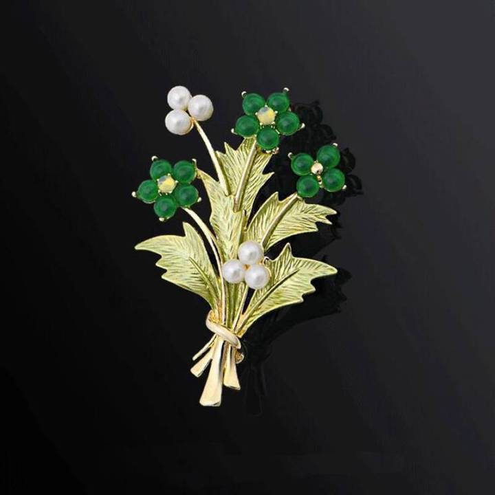 hijab%20pin%20Green%20flower%20leaf%20and%20pearl%20flower%20leaf%20fashionable%20style%20elegant%20flower%20brooch%20for%20girls%20and%20women-%20Avant-garde%20-%20Image%202