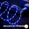 LED Luminous Glow Flowing USB Cable Data Line Micro IOS Type-c Charger Cable Andirod Charging Cable. 