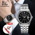 LouisWill Watch For Men Men's Fashion Simple Calendar Waterproof Steel Band Watch Waterproof Quartz Watch With Calendar Original Fashion Men Watches Luxury Men Watch. 