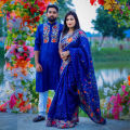 Eid New Dhupiyan Silk Sharee and Cotton panjabi For Combo Couple Dress. 