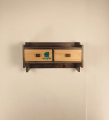 GOLDEN OAK Wall Shelf with Drawers & Key Holders WSDK 001.