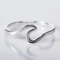 Simple Fashion Sea Wave Rings Ocean Surf Alloy Ring Rose Gold Plated Silver Color Finger Jewelry Rings for Women Surfer Gifts. 